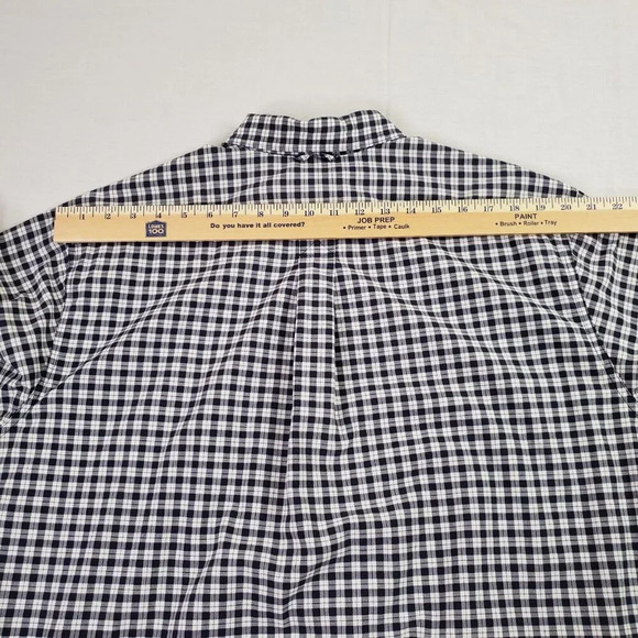 Eddie Bauer Corded Chambray Shirt Mens Large Blue White Check Heritage Preppy - Picture 10 of 13